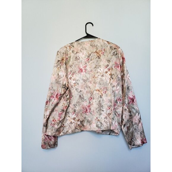 Vtg Nancy II Womens 18 Jacket Floral Multicolor Long Sleeve Single Button USA - Picture 2 of 6